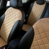 Модельные чехлы на сиденья Ромб Dacia Logan Sedan с 2004 г экокожа и алькантара - 8